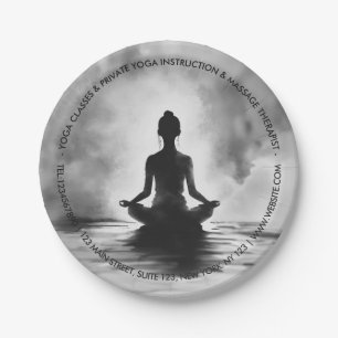 Prato De Papel Instrutor de Meditação de Yoga Lotus Pose Pintura