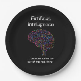 Prato De Papel Inteligência artificial versus coisa real
