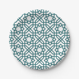 Prato De Papel Intricate geometric pattern with teal interconnect