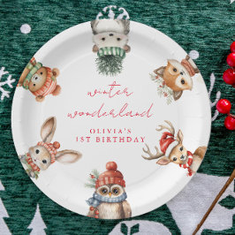 Prato De Papel Inverno maravilhoso aniversário de natal da flores