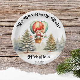 Prato De Papel Inverno podemos esperar Chá de fraldas de Natal