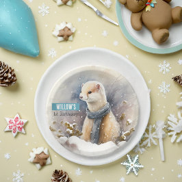 Prato De Papel Inverno Víberes Ermine - Festa de aniversário -