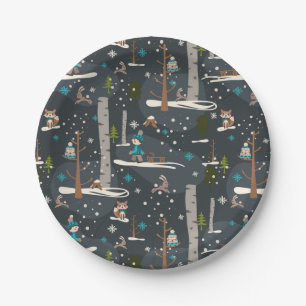 Prato De Papel Inverno Woodland