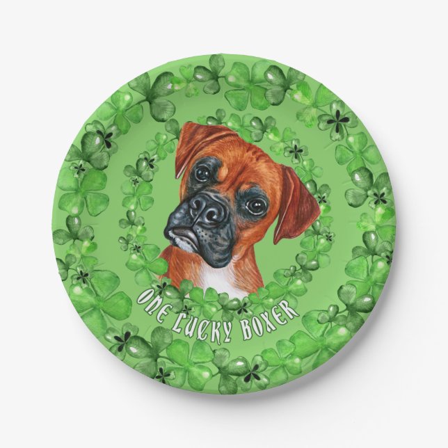 Prato De Papel Irish Boxer (Frente)