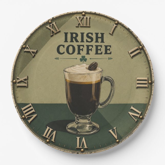 Prato De Papel Irish Coffee Celtic Pub Decor  (Frente)