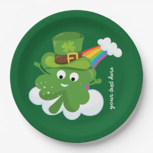 Prato De Papel Irish Shamrock * escolha sua cor de fundo