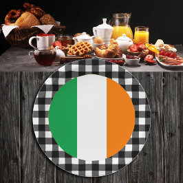 Prato De Papel Irlanda Plate, xadrez de búfalo e Bandeira Irlande