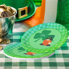 Prato De Papel Irlandês Gnome Shamrock Rua Patrick