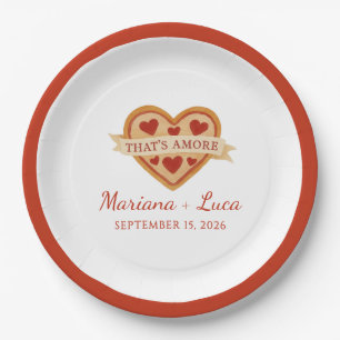 Prato De Papel Isso é Amore Pizza Coração Chic Italiano Casamento