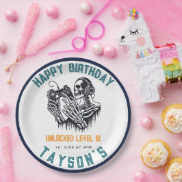 Prato De Papel It’s Game On Skull – Video Game Birthday