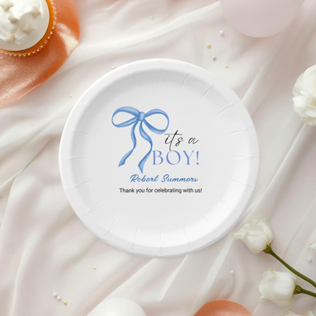 Prato De Papel It's a Boy Blue Ribbon (Criador carregado)