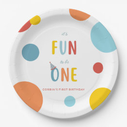 Prato De Papel It's Fun To Be One Colorful Birthday Party Plates