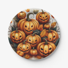 Prato De Papel Jack O Lanterns