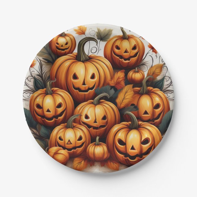 Prato De Papel Jack O Lanterns (Frente)