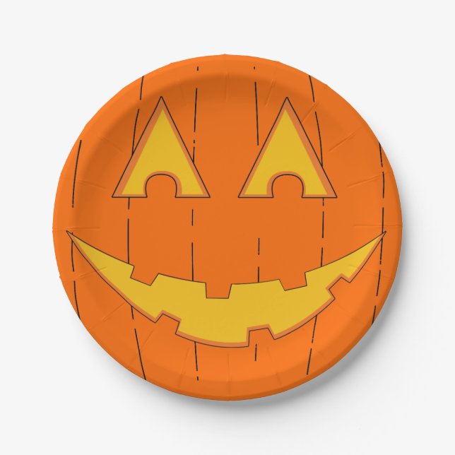 Prato De Papel Jack O'lantern Plate (Frente)