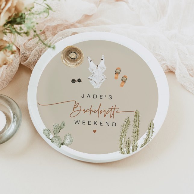 Prato De Papel JADE Boho Desert Cactus Scottsdale Antes do Véu (Criador carregado)