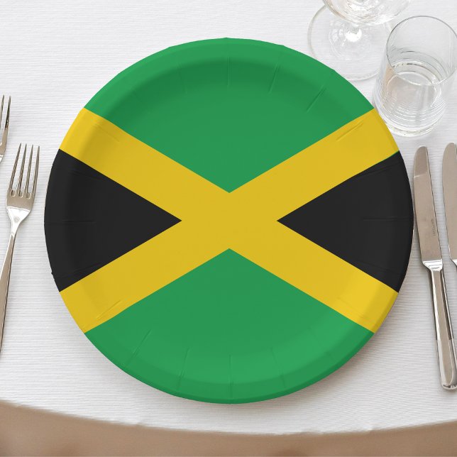 Prato De Papel Jamaica Caribe bandeira jamaicana (jamaica jamaican flag paper plates)