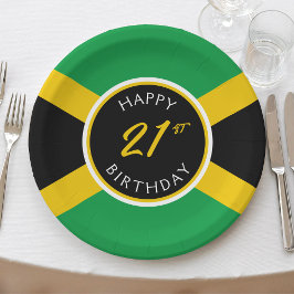 Prato De Papel Jamaica Jamaican Flag Happy Birday