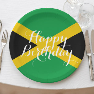 Prato De Papel Jamaica Jamaican Flag Happy Birday Party