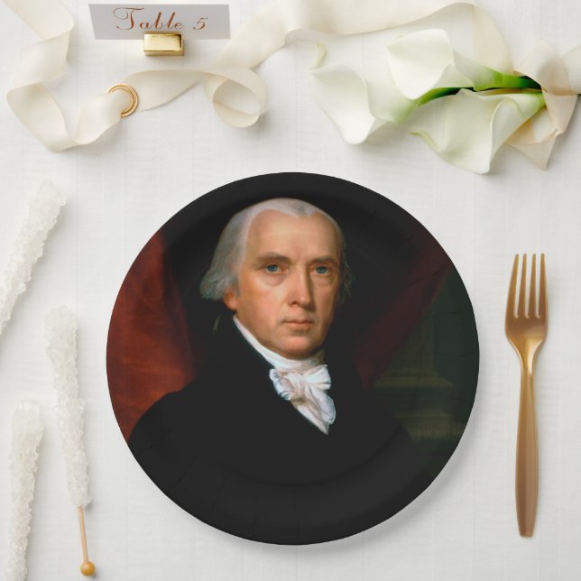Prato De Papel James Madison, o 4º Presidente: América Colonial (Casamento)