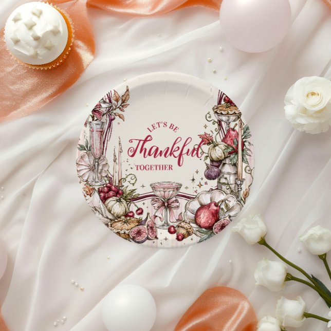 Prato De Papel Jantar de Friendsgiving Romântico e Sedutor (Criador carregado)