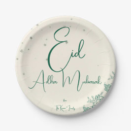 Prato De Papel Jantar no Eid Al Adha em Verde Sage 