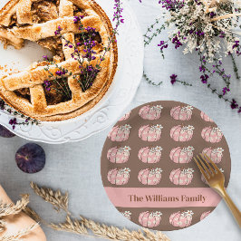 Prato De Papel Janto de Ação de Graças da Colheita de Abóbora Ros