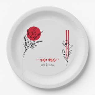 Prato De Papel Janto de aniversário do Chef do CHURRASCO Japonês 