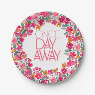 Prato De Papel Janto de Ensaio Floral Black Fiesta Colorful