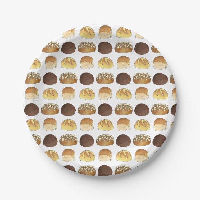 Prato De Papel Janto Pão Pão Torna Panificação Panificação Panorâ (Frente)