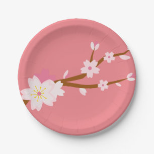 Prato De Papel Japonês - Sopro brilhante Sakura Brilhante cor-de