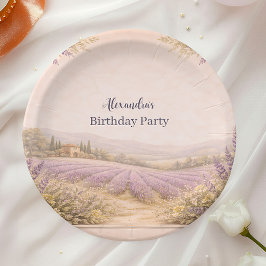 Prato De Papel Jardim de Campo de Lavanda Aniversário