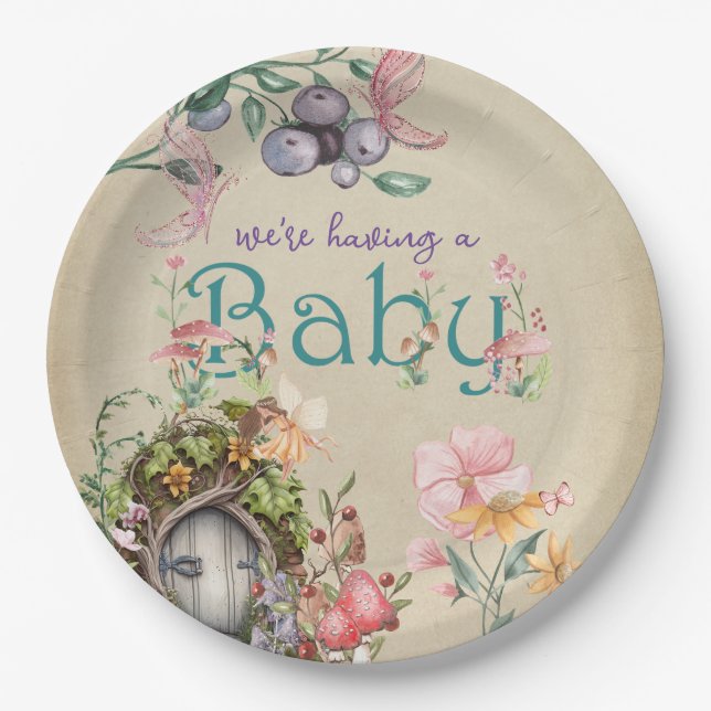 Prato De Papel Jardim de Fada de Floresta Encantado em Bacia Desb (Frente)