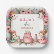 Jardim de fada rosa entoado - Aniversário