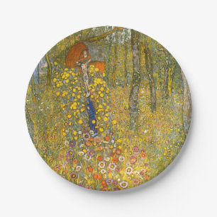 Prato De Papel Jardim de Fazenda Gustav Klimt com Crucifix