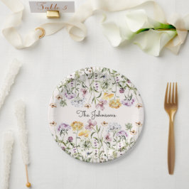 Prato De Papel Jardim de Flores Silvestres com Nome Personalizado