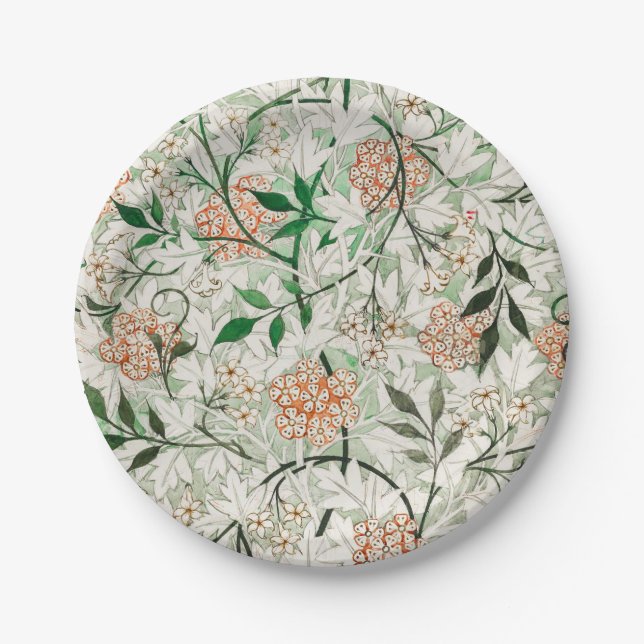 Prato De Papel Jardim de Jasmim Flor Clássica William Morris (Frente)