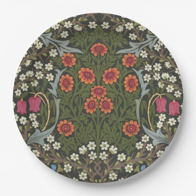 Prato De Papel Jardim Flor Clássico William Morris Blackthorn (Frente)