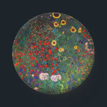 Prato De Papel Jardim Flor Gustav Klimt<br><div class="desc">Placas de papel que apresentam o Jardim de Fazendas de pintura de óleo de Gustav Klimt com girassóis (1907). Um belo jardim de girassóis e belas flores azuis,  vermelhas,  roxas,  rosa e brancas. Um presente de excelente para fãs de Arte Nouveau e de Arte Austríaca.</div>