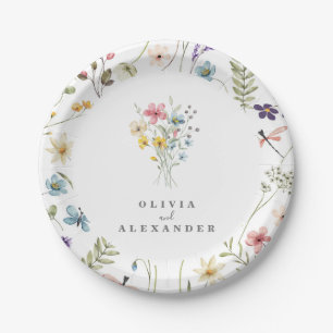 Prato De Papel Jardim floral boho de flores silvestres
