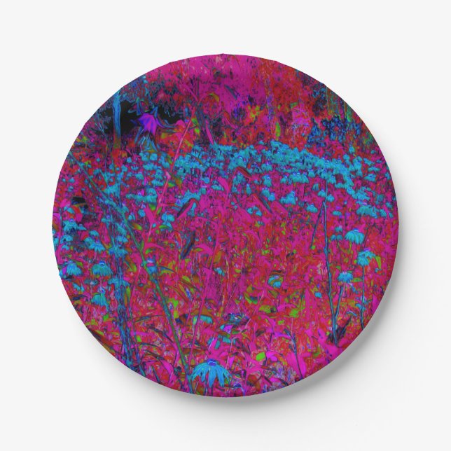 Prato De Papel Jardim Magenta Psicodélico Púrpura Lily Flor (Frente)