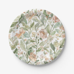 Prato De Papel Jardim Verde Botânico Folhas Luxuriantes Floral