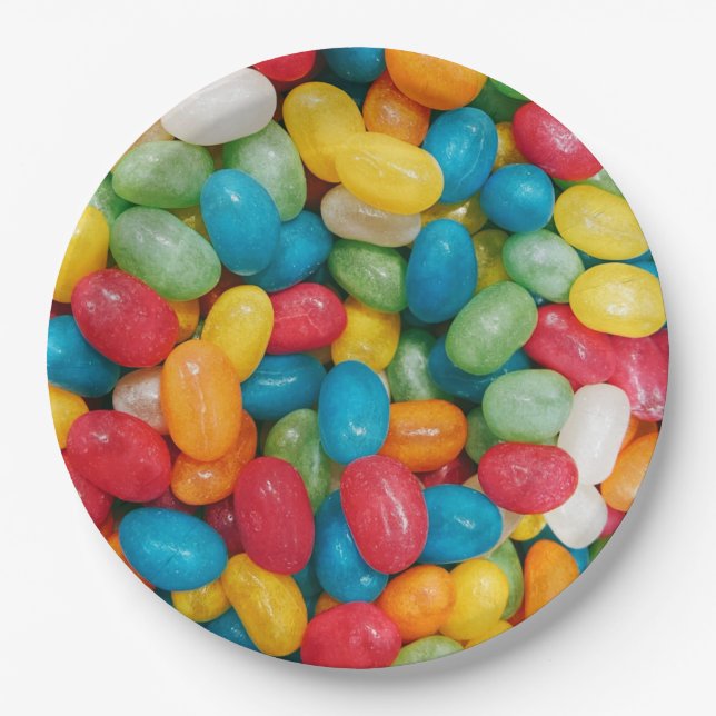 Prato De Papel Jelly Bean Candies Colorful (Frente)