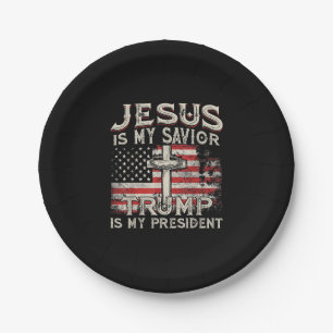 Prato De Papel Jesus é o meu salvador é o meu presidente american