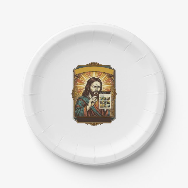 Prato De Papel Jesus Escadas Embaçadas Teste Captcha Segurança Te (Frente)