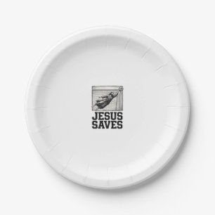 Prato De Papel Jesus Salva Goleiro de Futebol Camisa de Gravura V