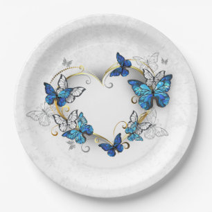 Prato De Papel Jewelry Heart with Butterflies Morpho