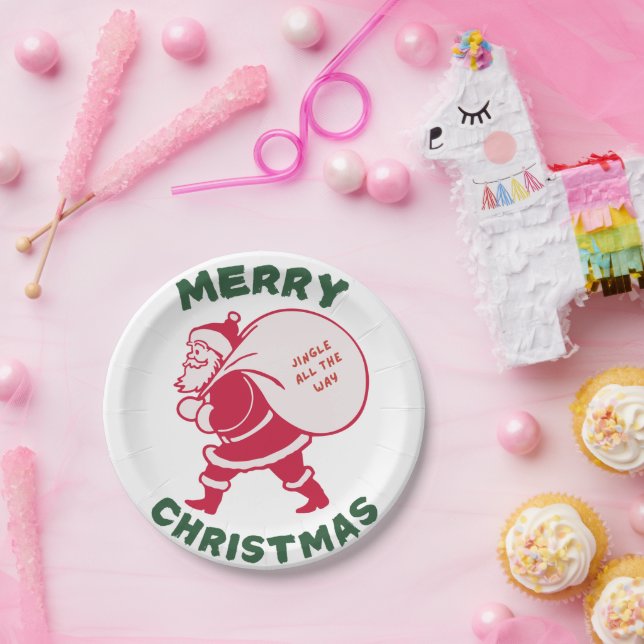 Prato De Papel Jingle All The Way (Festa)