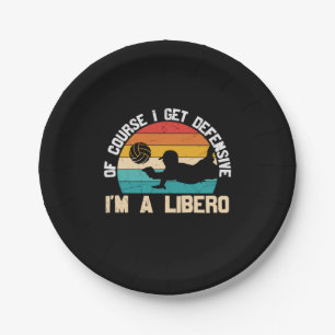 Prato De Papel Jogador de Voleibol Sou Um Libero