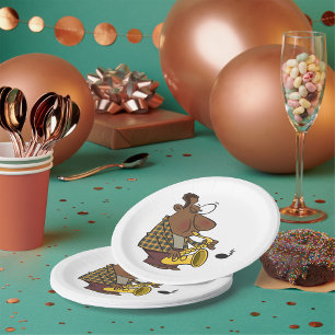 Prato De Papel Jogador saxofone